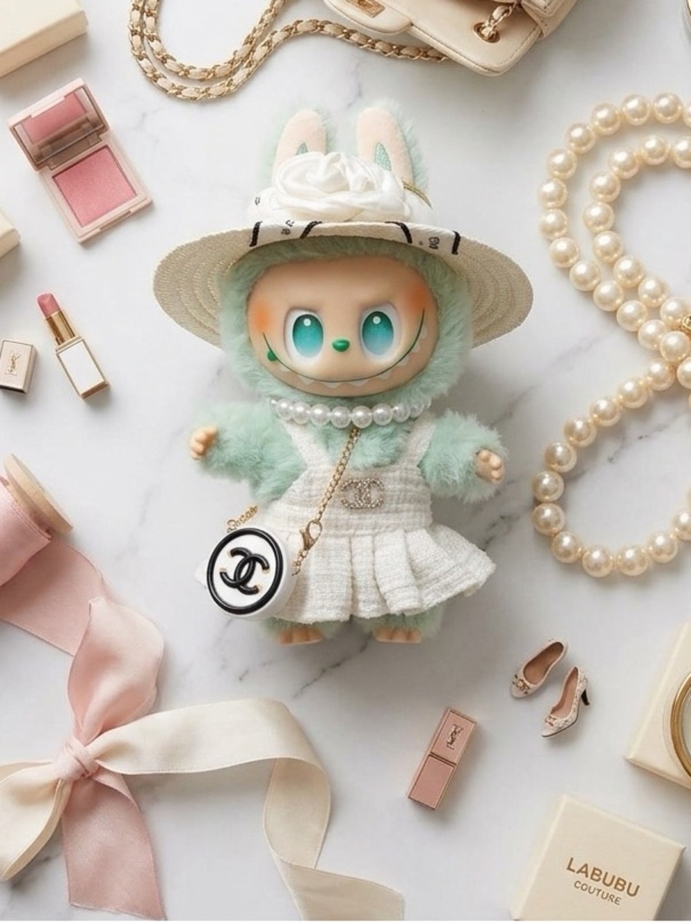 🚨last day of sale 🚨 Authentic pop mart Labubu dressed in Chanel Vinyl